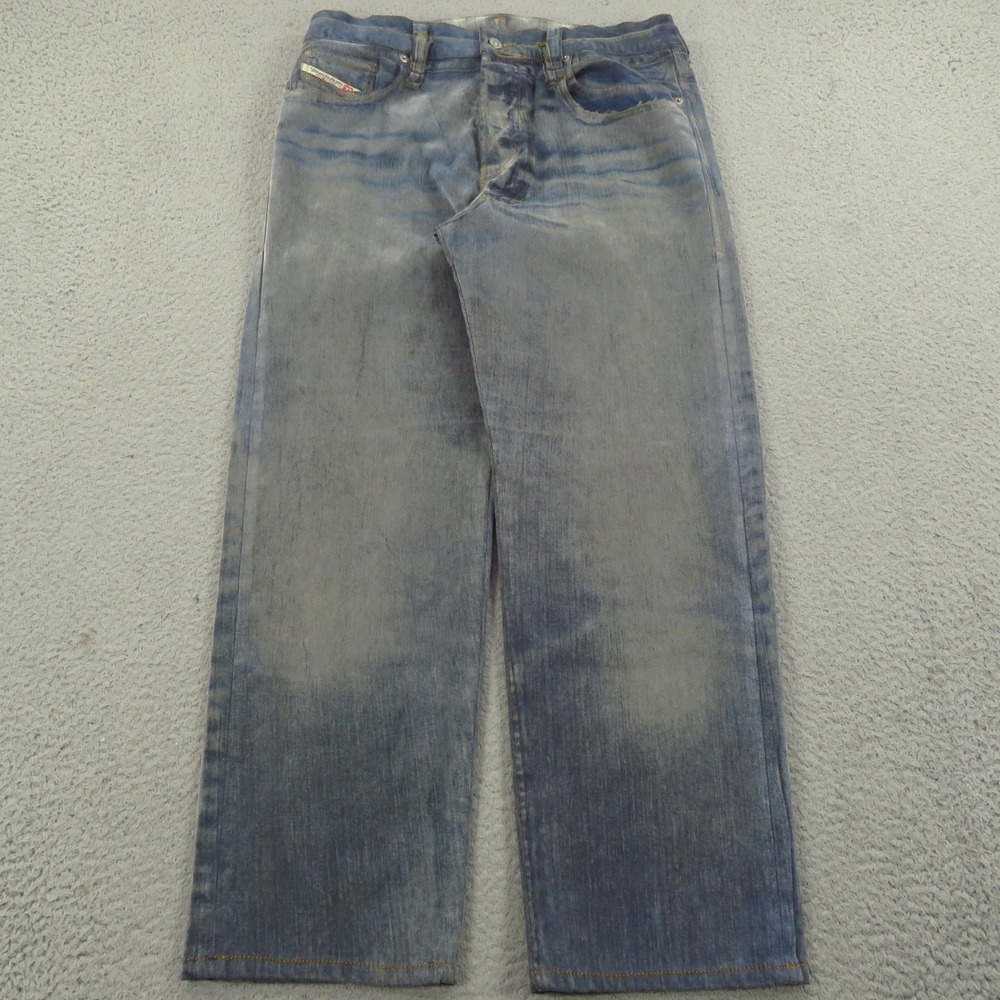 Diesel Jeans Men 34x29 Loose Straight 2010 5 Pocket Stamped Dirty Wash ITALY